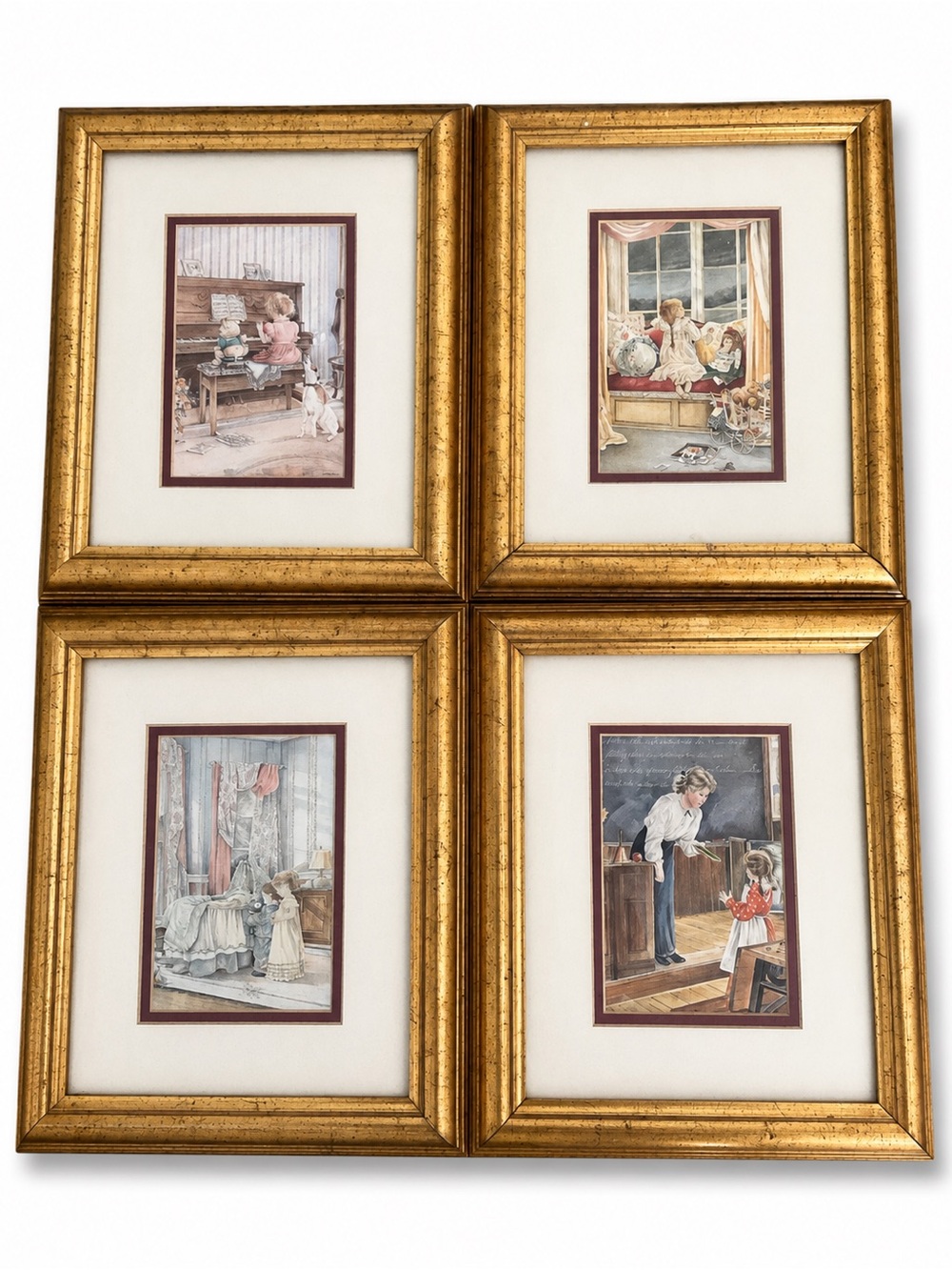 Set of 4 framed Shirley Deaville prints